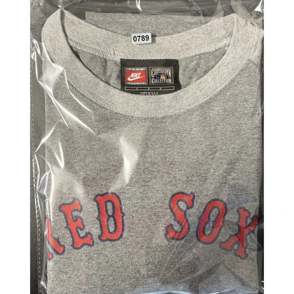 Vintage Nike Team Boston Red Sox Cooperstown Collection Shirt USA Mens L Gray